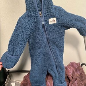 The North Face, Navy Blue Sherpa Baby Bodysuit